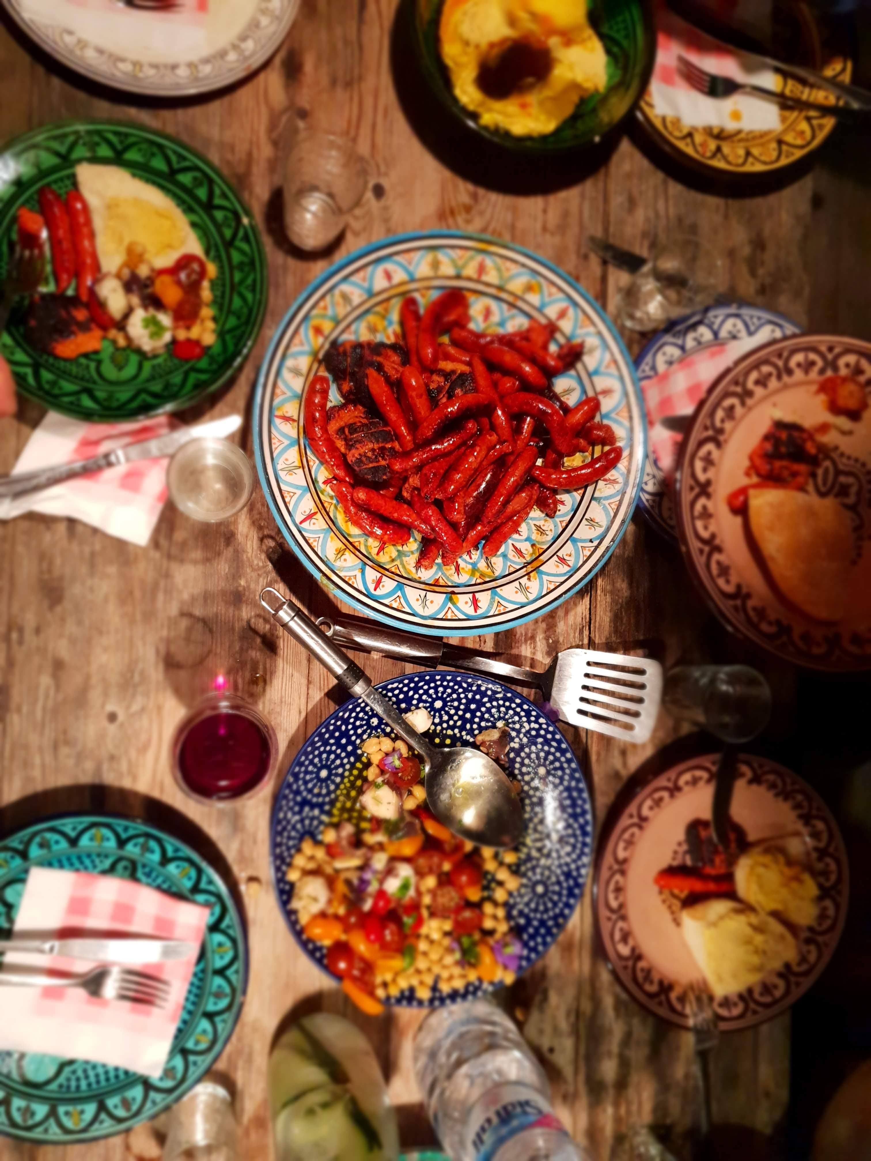 Colourful feast of shared dishes