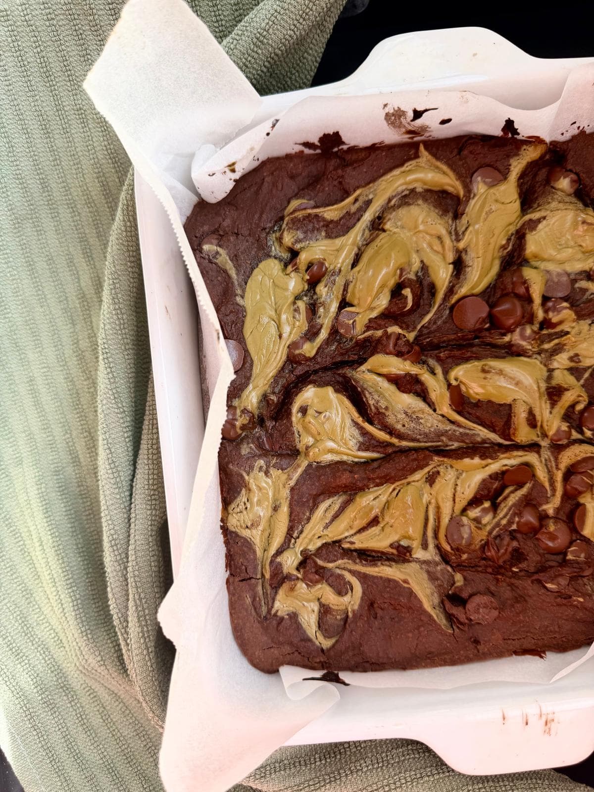 Peanut butter swirl brownies